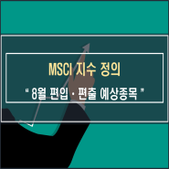 MSCI 지수 및 8월 편입 편출 예상 종목 알아보기