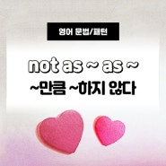 [패턴영어] not as ~ as ~: ~만큼 ~하지 않다