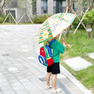 위글위글 투명 유아우산 컬러풀한 통기성 좋은 여름 초등학생책가방