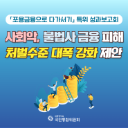 [국민통합위원회] 「포용금융으로 다가서기」 특별위원회 성과보고회 및 정책제안 (카드뉴스)