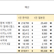 슈퍼JJJJJJJ의 일본여행 예산,준비물,계획 완벽정리!!!!!!-무조건 들어와~~