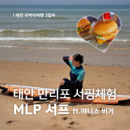 태안 만리포 서핑 강습 체험 MLP 서프에서! (강습 후 야니스 버거까지 필수 코스)