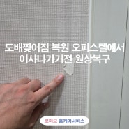 도배찢어짐 복원 오피스텔에서 이사나가기전 원상복구