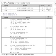 2025 서울대학교 피아노과 입시곡