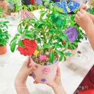 수원 아미지역아동센터 어린이원예체험 나만의소망나무 긍정나무만들기