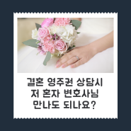 결혼 영주권 상담시 저 혼자 변호사님 만나도 되나요?