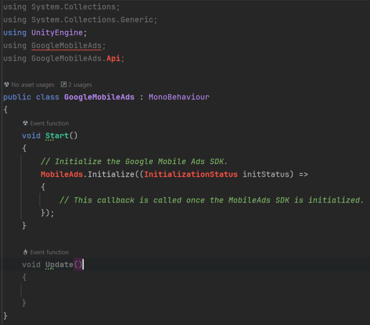 [Unity] 구글 애드몹 GoogleMobileAds 인식 안될 때 해결 방법 : 네이버 블로그