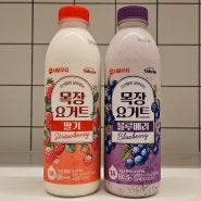 서울우유 신선함이 살아있는 목장 요거트 딸기, 블루베리 아침식사대용 디저트 요구르트 섭취후기