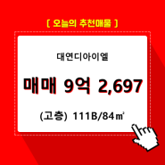대연동 대연디아이엘 아파트분양권 104동 111B/84㎡ 매매(고/36층)