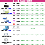 2024년 8월 콘택트렌즈 가격표 [으뜸플러스 구로디지털]