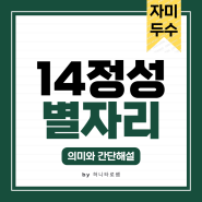 자미두수 독학하기!14정성 별자리, '염정', '탐랑', '거문', '천상', '천량', '칠살', '파군', 의미와 간단 해설