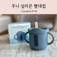 아기빨대컵 유아식필수품 주니 자기주도 실리콘 빨대컵