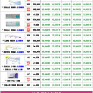 8월 콘택트렌즈 역대급 가격표 수유역 렌즈 / 원데이렌즈 / 대용량렌즈 / 아큐브 / 바슈롬 / 알콘 / 인터로조 / 미광 으뜸플러스안경