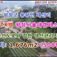 평창군 농춘체류형쉼터로 적합한 전원주택지 토지 508평 급매매