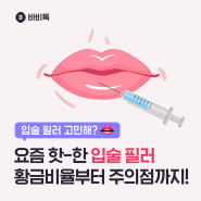 요즘 핫한 입술 필러 황금비율부터 주의점까지!