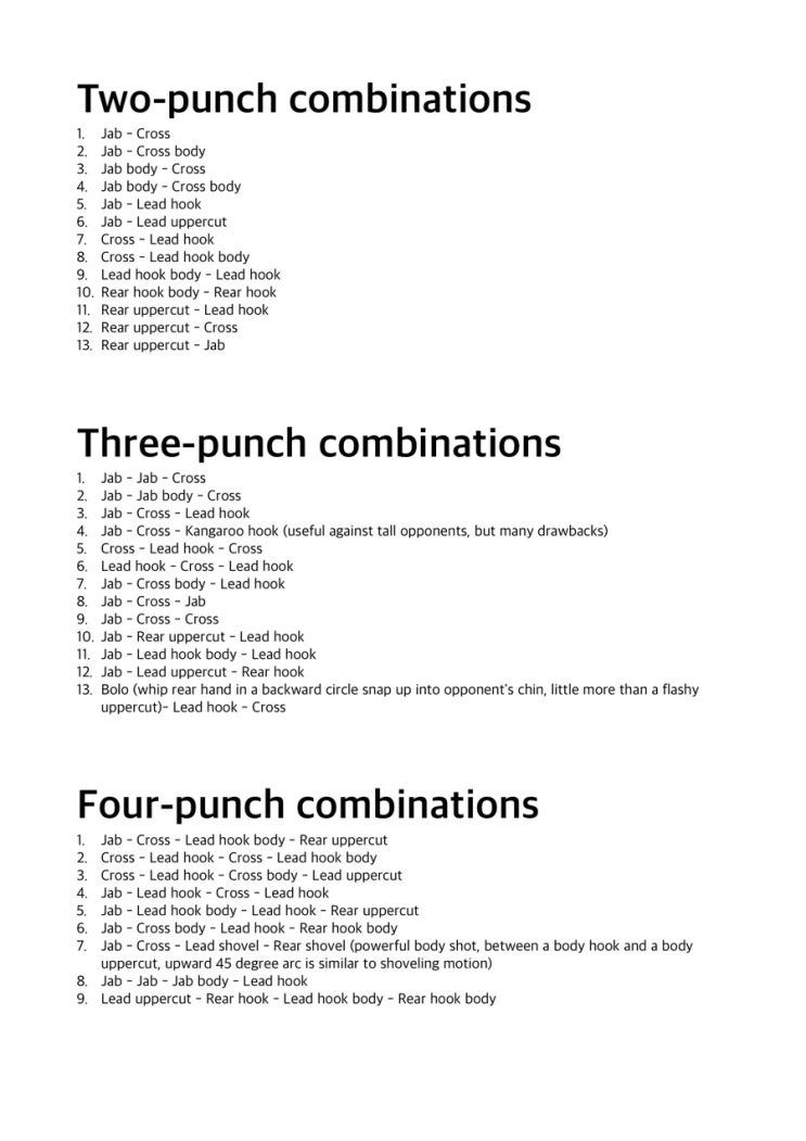 Punch Combinations : 네이버 블로그