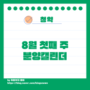 8월 첫째 주 분양캘린더