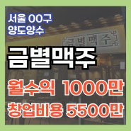 금별맥주 창업비용 5500만?평균매출부터 순수익까지(양도양수)