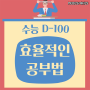 수능 디데이 100일 공부법과 학습법 전략! 포인트만 쏙쏙 골라 정리