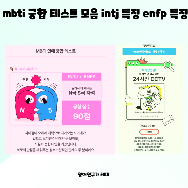 mbti 궁합 테스트 모음 intj 특징 enfp 특징 ! : 네이버 블로그