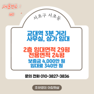 1110 서초구 서초동 서초역 교대역 상가 중소형 사무실 임대