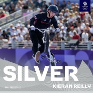 Silver medal in the sun for Kieran Reilly🥈 [BMX 올림픽]