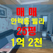 급매 빌라-안락동 25평 (방3+화1) 빌라 매매1.2억