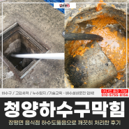 청양하수구막힘, 장평면 음식점 하수도뚫음 후기