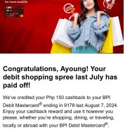 BPI cashback reward / 필리핀생활