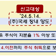 8월 예정신고부터 대주주 기준이 50억 원으로 변경됩니다.