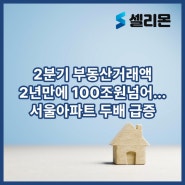 2분기 부동산거래액 2년만에 100조원넘어…서울아파트 두배 급증