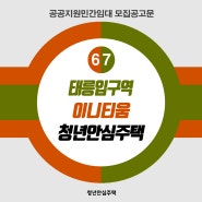 [모집공고] 태릉입구역 이니티움 청년안심주택 공공지원민간임대 입주자 모집공고(민간)