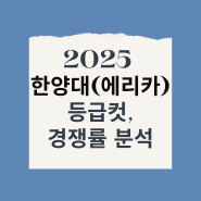 2025 수시 한양대(에리카) 경쟁률, 입결 분석