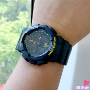 G-Shock 지샥 빅페이스 Caution Yellow (카션 옐로 시리즈) GA-100CY-1ADR 카션 옐로 빅페 우레탄 밴드 남자 전자시계 추천