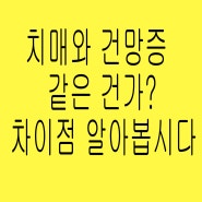 건망증 치매 차이 오해하지마