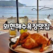 와현해수욕장 맛집 바다뷰 맥반석치킨 코비치