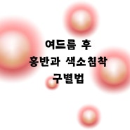 여드름 후 홍반과 색소침착 구별법