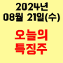 오늘의 시장 특징주 2024년 8월 21일(수)