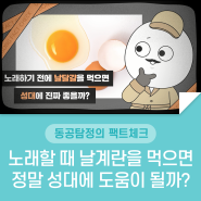 [동공탐정의 팩트체크🔎] 노래하기 전에 날달걀이 성대에 도움이 될까?