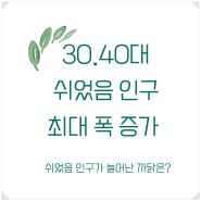 내수 부진으로 역대 최대 '쉬었음' 인구, 30·40대 직격탄