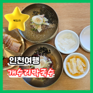 48년 메밀 장인 자가제면 인천 만수동 맛집 "개수리막국수" 접시수육세트 (물막국수 비빔막국수)