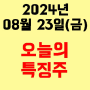 오늘의 시장 특징주 2024년 8월 23일(금)