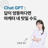 Chat GPT : 답이 엉뚱하다면 마케터 네 탓일 수도