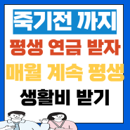 건물주 처럼 죽을 때 까지 평생 연금 받고 싶어요! 어떻게 할까요?