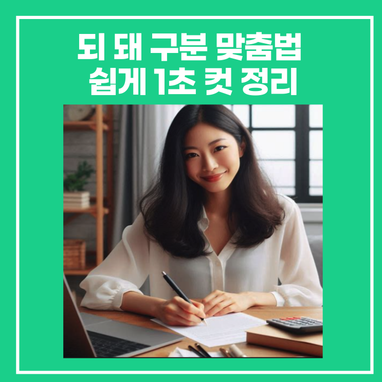 되 돼 구분 맞춤법 쉽게 1초 컷 정리 : 네이버 블로그