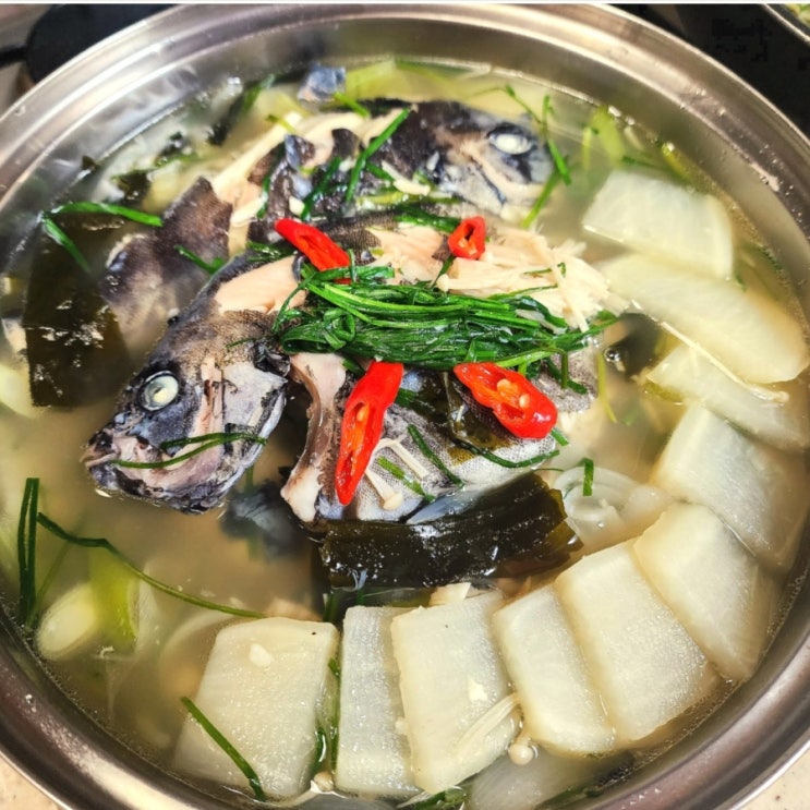 줄돔 지리탕 끓이는 법 맑은 매운탕 끓이기 양념 레시피 술안주 탕요리 : 네이버 블로그