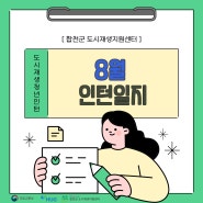 [인턴일지] 합천군 도시재생 지원센터 8월 인턴일지 . ݁₊ .⋆˖ . ݁