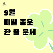 [점신] 2024년 9월 띠별 총운 한 줄 운세