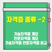 자격증 종류 -2｜기술자격증 전문자격증 개요 목적 분류 비교