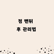 점 뺀뒤 후 관리법(feat.피부심)